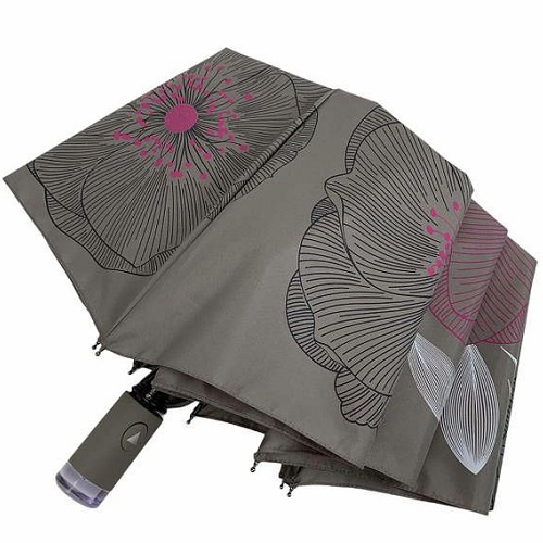 Зонт серый с цветным принтом - складывающийся женский по лучшей цене в Тирасполе